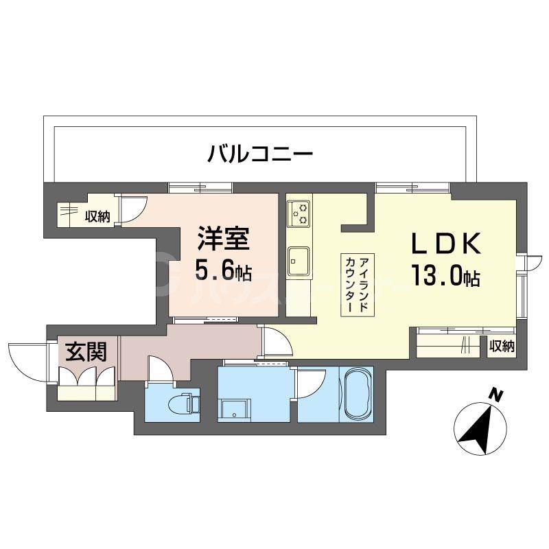 サーフパラダイス登戸(1LDK/3階)の間取り写真