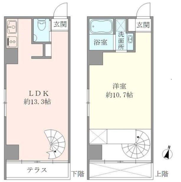 SS-D(1LDK/6階)の間取り写真
