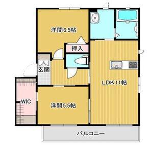 レグルス江南(2SLDK/2階)の間取り写真
