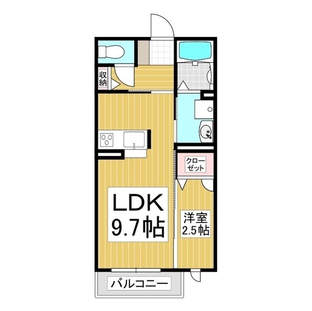 コンフォーティア四賀(1LDK/2階)の間取り写真