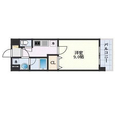 八番町ビルディング(1K/2階)の間取り写真
