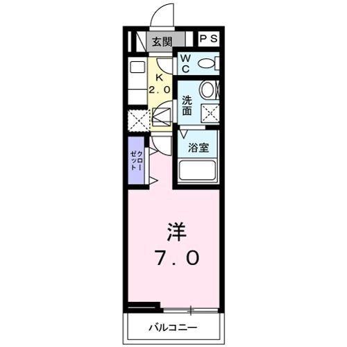 相鉄本線 和田町駅 徒歩6分 2階建 築4年(1K/1階)の間取り写真
