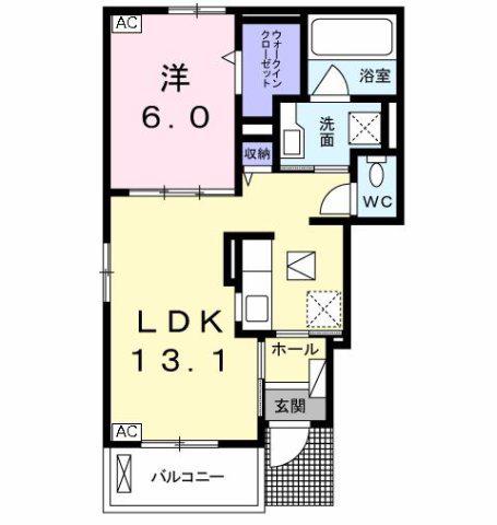 スマイルコートII(1LDK/1階)の間取り写真