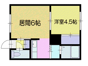 コーポ高砂南A(1LDK/2階)の間取り写真