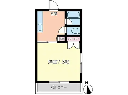 高陽ハイツ(1K/3階)の間取り写真