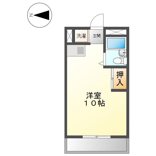 プレズ志賀公園(1DK/1階)の間取り写真