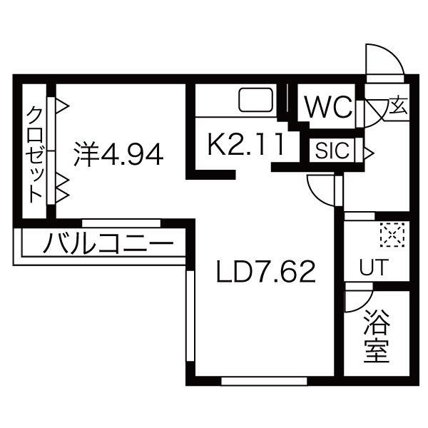 グランラヴィーヌN17(1LDK/4階)の間取り写真