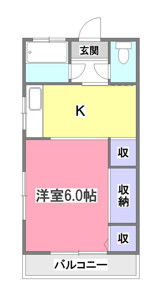 コーポN(1K/2階)の間取り写真