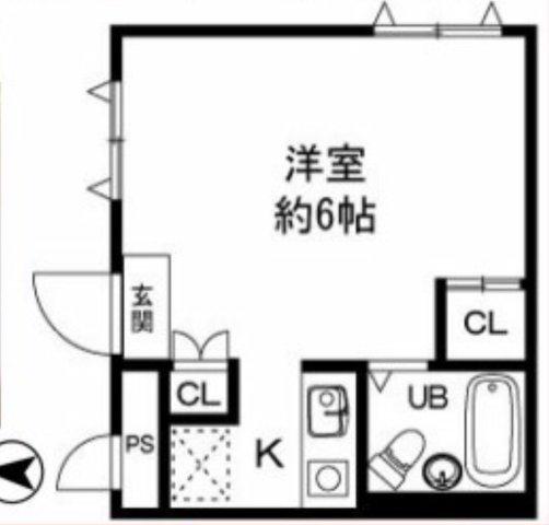 シェモア六甲(ワンルーム/1階)の間取り写真