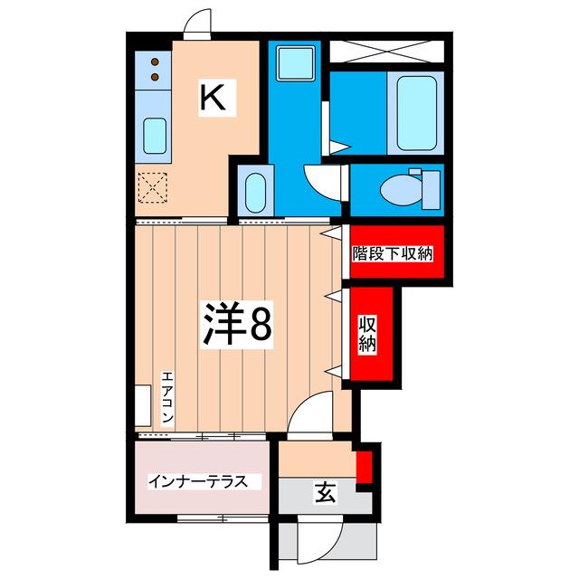 ウインヴィラ WIN VILLA(1K/1階)の間取り写真