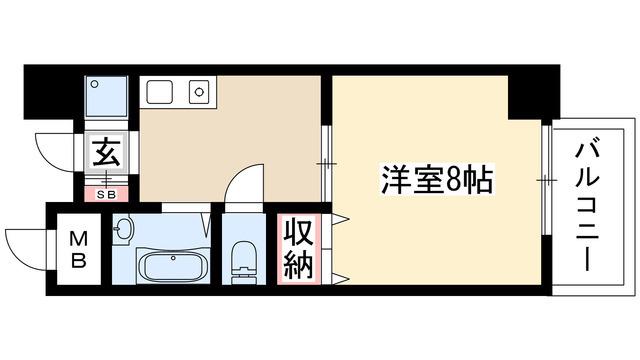 ノーブル千種(1K/1階)の間取り写真