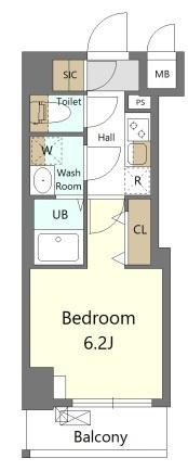 S-RESIDENCE横濱吉野町BURGEON(1K/5階)の間取り写真