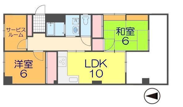 グランセル松山(2SLDK/3階)の間取り写真
