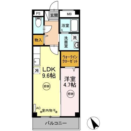 リリベール(1LDK/2階)の間取り写真