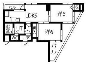 サンメゾン植田(2LDK/12階)の間取り写真