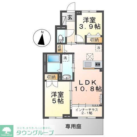 SERENE(2LDK/1階)の間取り写真