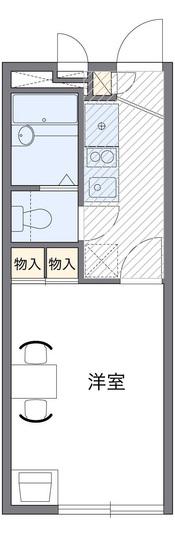 レオパレス西風新都(1K/1階)の間取り写真