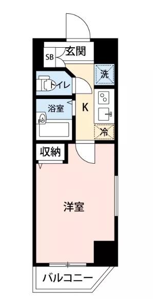 マイナビSTAY三田パークホーム(1K/6階)の間取り写真