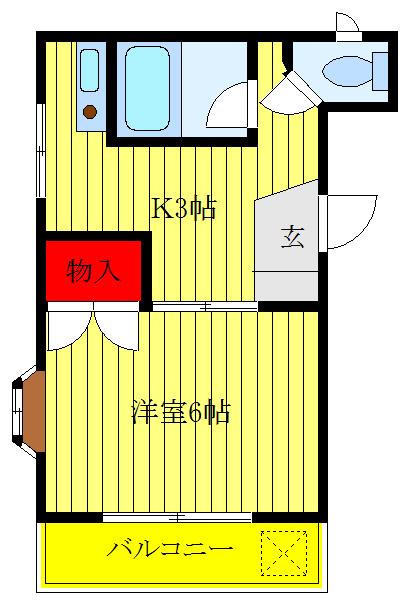 ハーバーあずさわ(1K/3階)の間取り写真