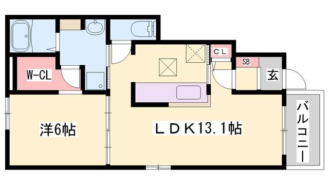 モンターニュII(1LDK/1階)の間取り写真