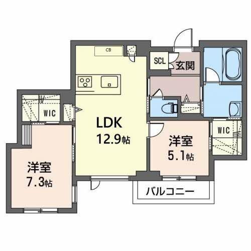 GRANRIA西公園(2LDK/3階)の間取り写真