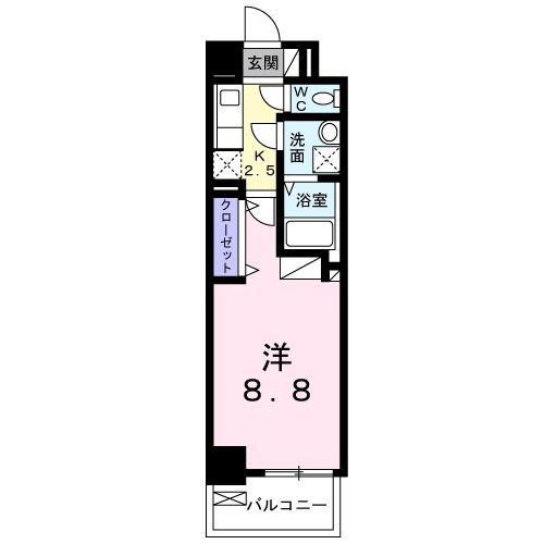 アルカディアIX(1K/5階)の間取り写真