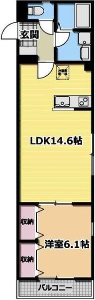 ROYAL HIROI(1LDK/2階)の間取り写真