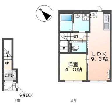 クレリア(1LDK/2階)の間取り写真