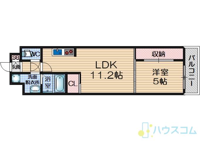 ビエラコート岸部中(1LDK/4階)の間取り写真