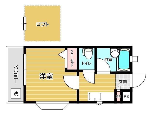 リファレンス企救丘(1K/2階)の間取り写真