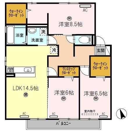 D-ROOM 西浜(3LDK/2階)の間取り写真