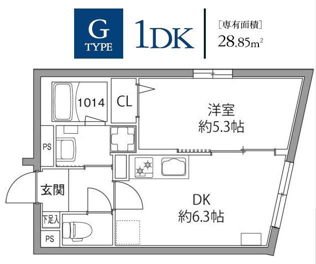 レピュア板橋本町レジデンス(1DK/4階)の間取り写真