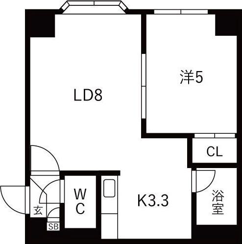 アクアボーン8・8(1LDK/1階)の間取り写真