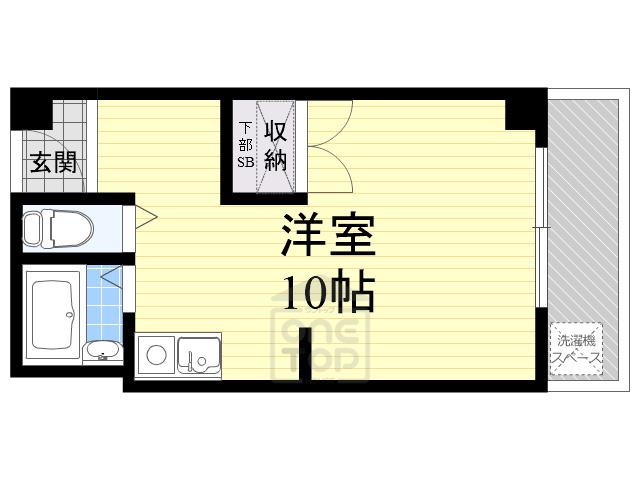 光栄ハイツ大畑(ワンルーム/1階)の間取り写真
