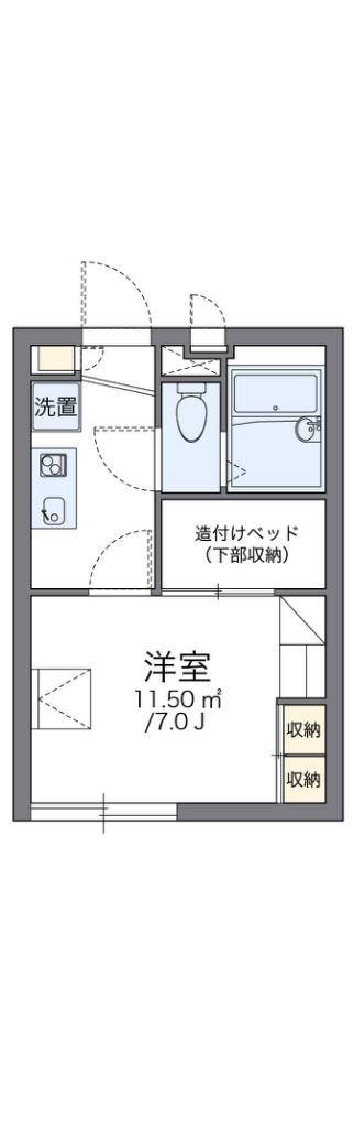 レオパレスグリーンガーデン町屋(1K/2階)の間取り写真