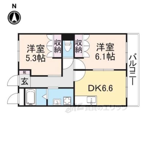 セカンド・パレス(2DK/2階)の間取り写真