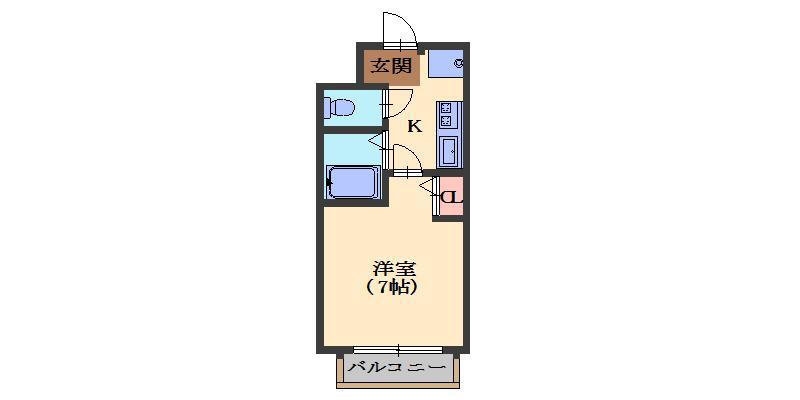 ハイツ山幸(1K/2階)の間取り写真