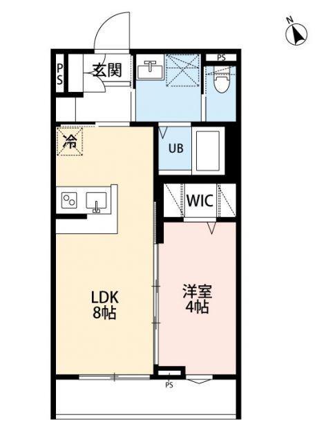 エルシーク蕨(1LDK/1階)の間取り写真