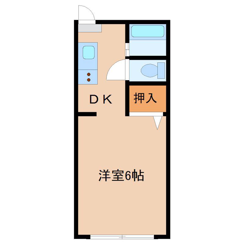 カーサ阿見(1K/1階)の間取り写真