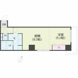 コトン月寒中央(1LDK/8階)の間取り写真