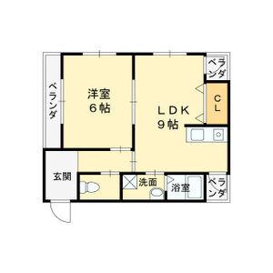 ハイム北夙川Ⅰ(1LDK/3階)の間取り写真