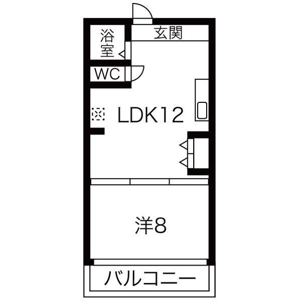 ＪＲ宇都宮線 宇都宮駅 バス乗車時間：18分 最寄りバス停で下車 徒歩1分 5階建 築49年(1LDK/4階)の間取り写真