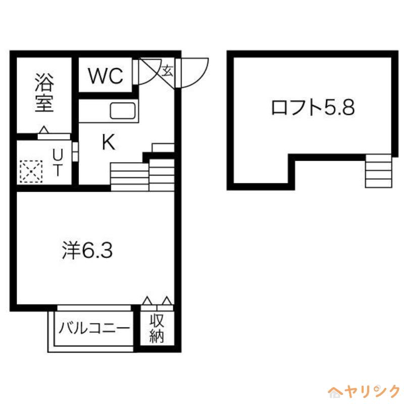 ハーモニーテラス児玉III(1K/2階)の間取り写真