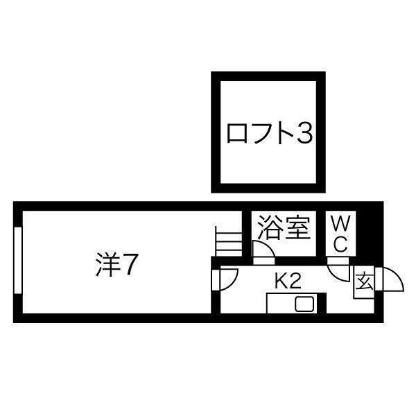 OMレジデンス山鼻(1K/1階)の間取り写真