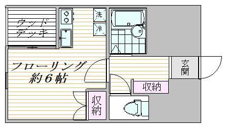 サザンクロス板橋III(ワンルーム/1階)の間取り写真
