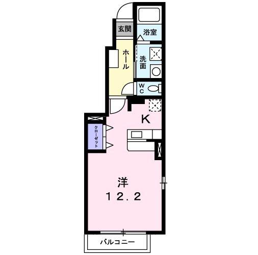 シャンティー(1K/1階)の間取り写真