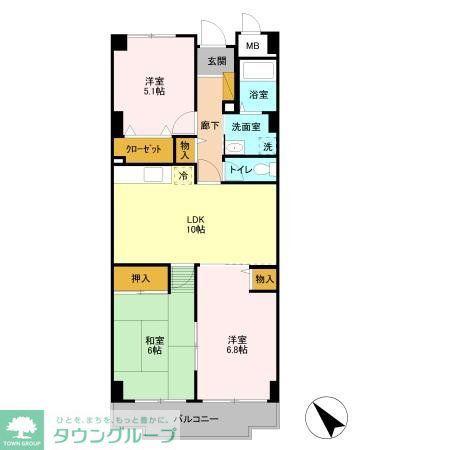 グラースマロニエ(3LDK/5階)の間取り写真