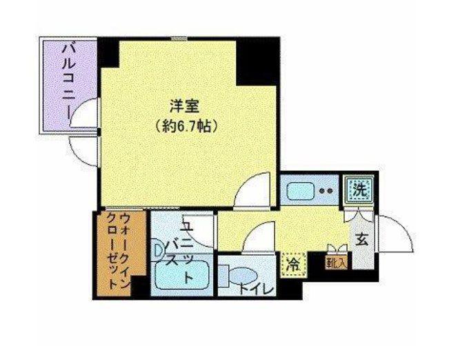 シティスパイア新川(1K/11階)の間取り写真