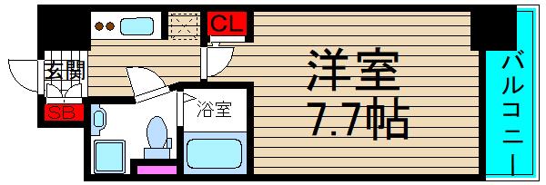 セレニテ本町エコート(1K/3階)の間取り写真