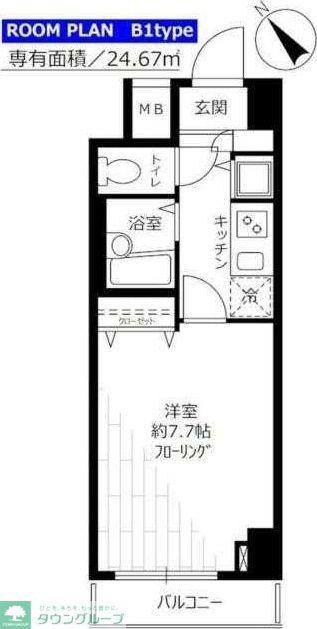 フェニックス横須賀中央(1K/9階)の間取り写真